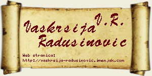 Vaskrsija Radusinović vizit kartica